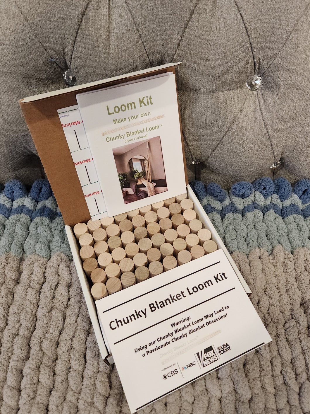 DIY LOOM KIT  (No Tutorials) 56 Pieces of Dowel incl. - WOOD BOARD NOT INCLUDED - 